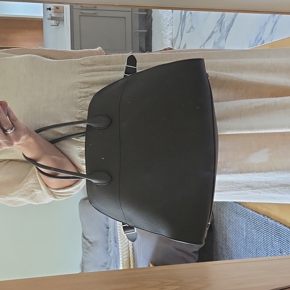 The Row Margaux 15 Grained Leather Dark Brown Authentic Rare Top Handle Tote VGC - Picture 9 of 9